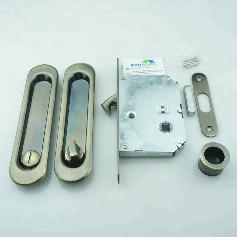 Good quality Sliding Lock-Bathroom hook lock round knob sliding wooden invisible pocket door hook lock for sliding door