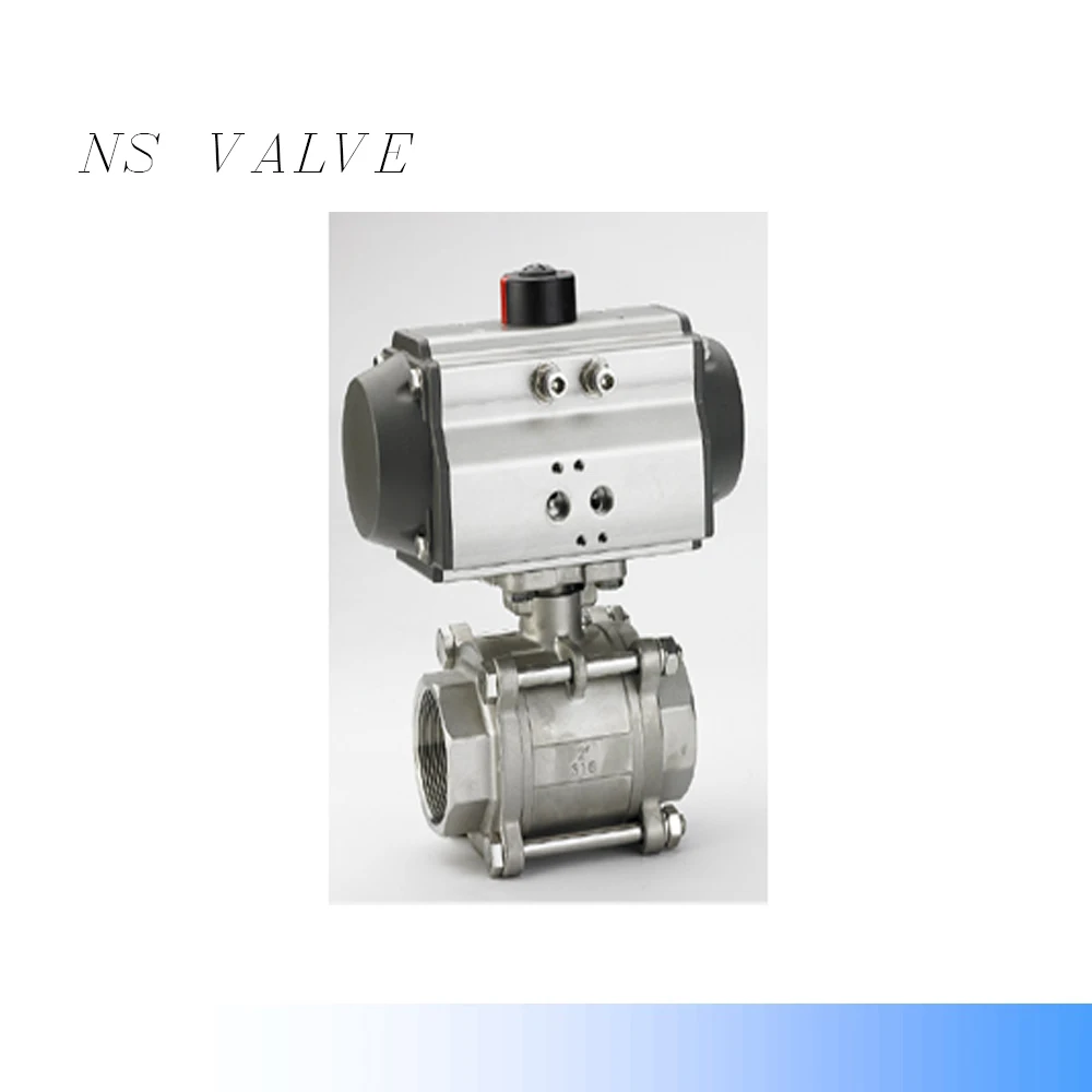 
SS304 ball valve, CF8 Three -piece (3P) pneumatic actuator 