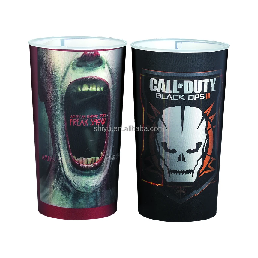 
2017 hot selling 3D Lenticular plastic Cup with Lid & Straw 