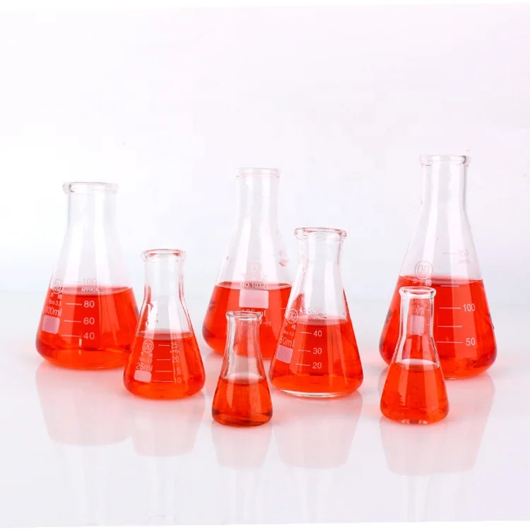 wholesale cheap heat resistant glass graduated conical beaker 5ml 200ml 500ml 1000ml