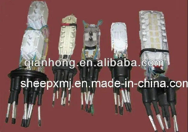 Dome Type Fiber Optic Splice Closure 4 or 8 Round Hole + 1 Oval Hole 24 to 144 Fiber for FTTH Solution Qianhong CN;SIC FOSC