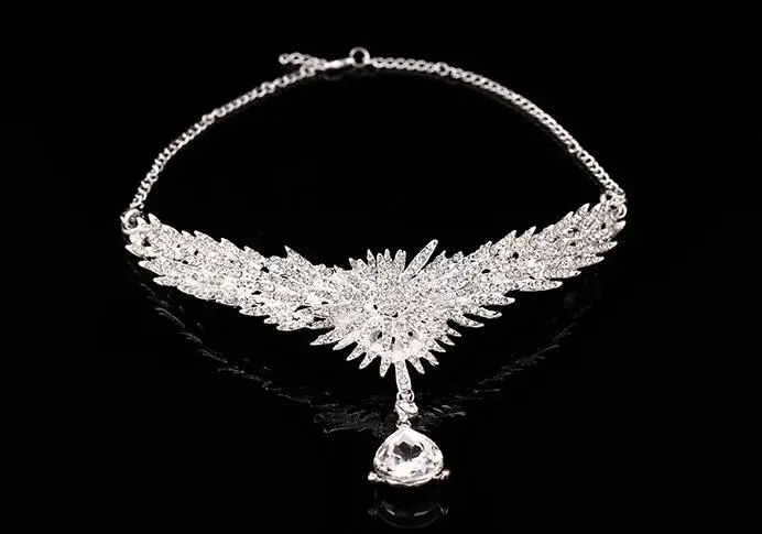 Hot Lady Bowknot Head Chain Forehead Dance Rhinestone Headband Bridal Party Piece Hair band