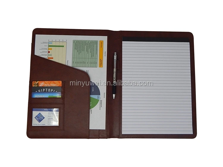 
classical PU leather right handed portfolio with document holder a4 