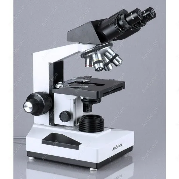 AmScope Supplies 40x-2000x Advanced Binocular Microscope + 50 Slides + 100 Coverslips