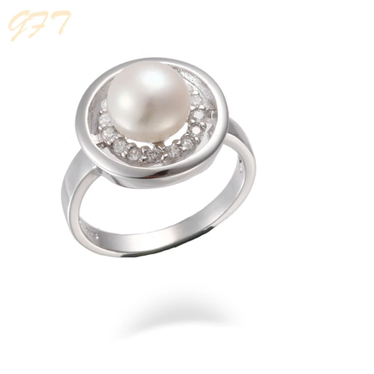 
Customizable 925 silver pearl finger ring 