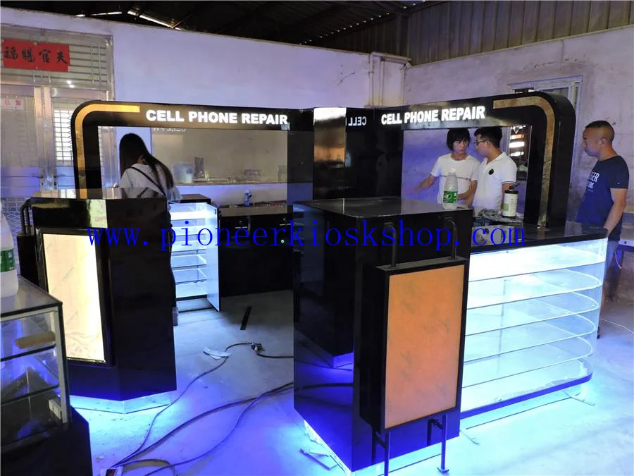 
Pioneer Custom Mobile Phone Case Display Showcase Stand Cell Phone Kiosk Cellphone Shop Counter Design 