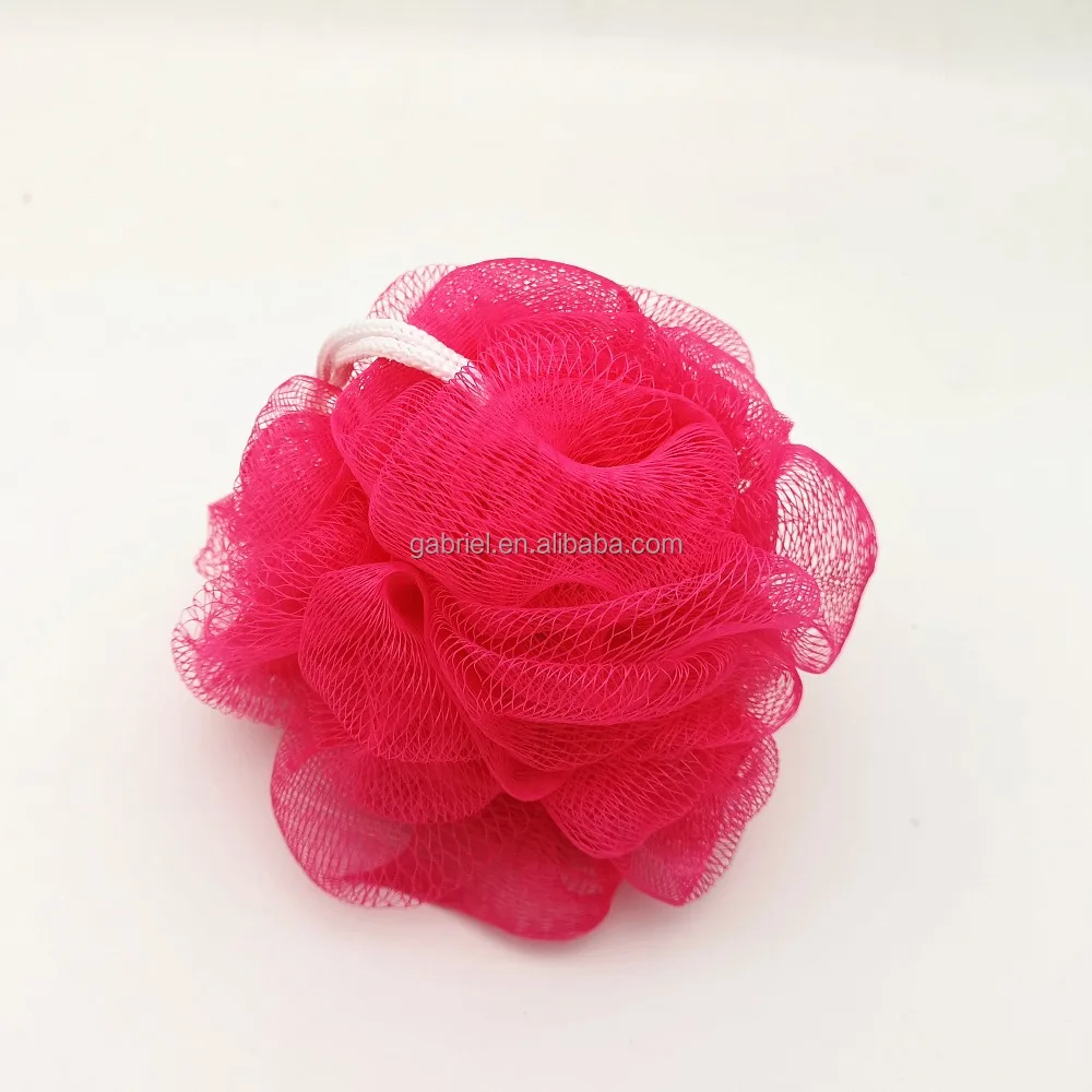PE Mesh shower puff exfoliating body bath sponge