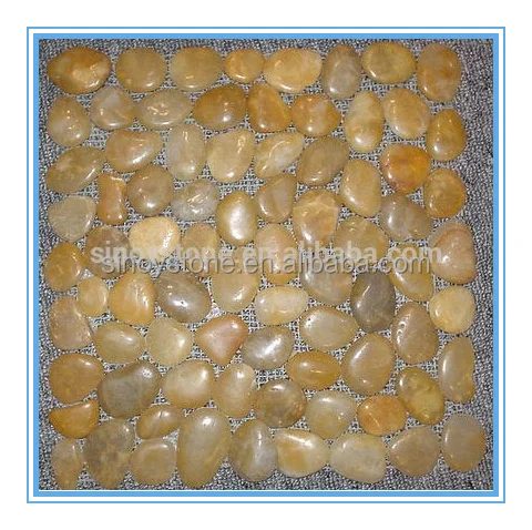 white gravel shape glossy stone pebble tile