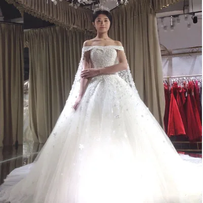 Новинка 2019, стильные свадебные платья с открытыми плечами, свадебное платье с длинным шлейфом WD6115