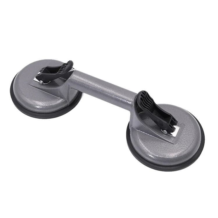 Factory 2 Claw Aluminium Vacuum Heavy Duty Glass Suction Cup Lifter Double Handle Locking