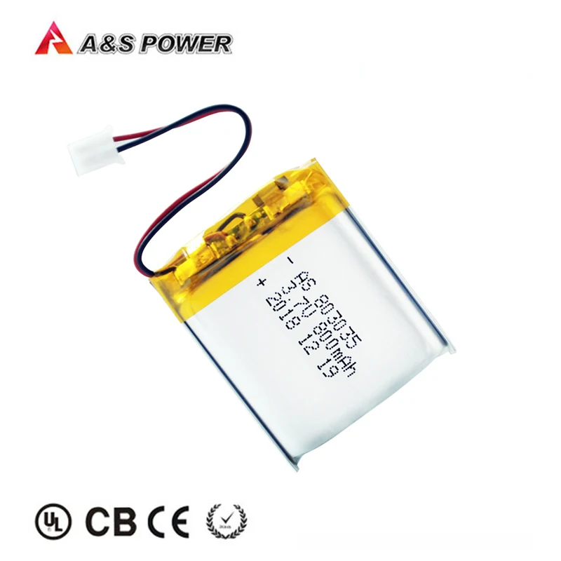 Rechargeable lithium polymer battery 3.7v 800mAh UL2054/CB certified 803035 Li polymer battery