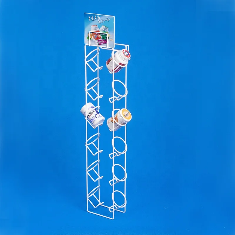 iron rod form holder retail shop promotion wire hanging bottle package chewing gum rack display