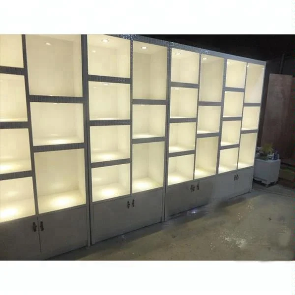 Modern custom made glass jewelry display showcase with lock