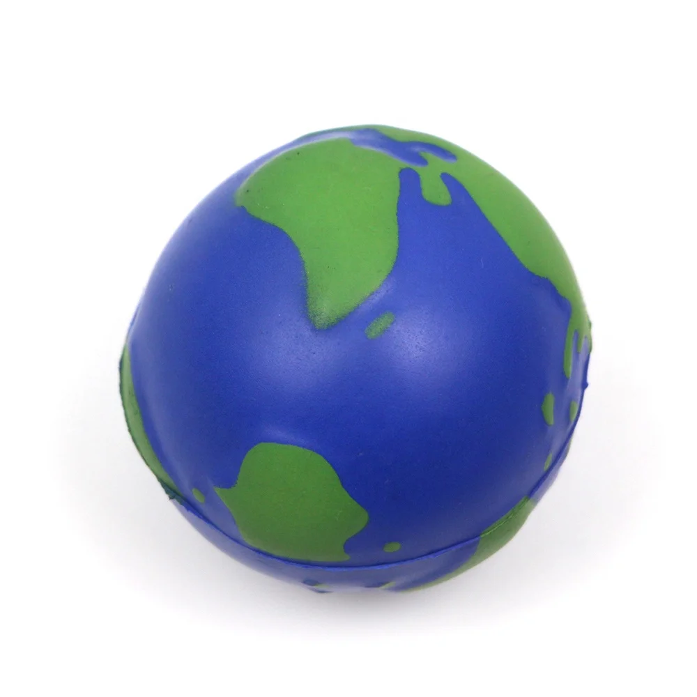 Hot selling PU earth globe stress relief toys custom logo PU foam ball