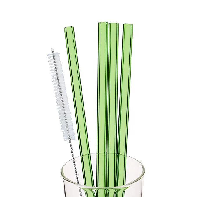 Glass Straws New Glass Straw Colored Borosilicate Straight Glass Drinking Straws for Cocktails shaker gifts Eco-friendly