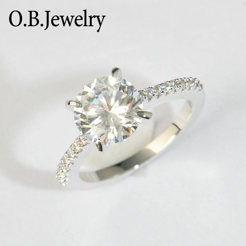 Classic 925 sterling silver CZ diamonds Ring elegant Silver Wedding ring for Women Fashion Jewelry