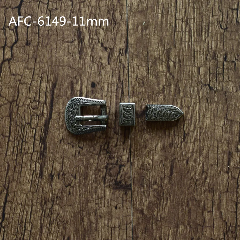 metal buckle three pieces western belt buckle set