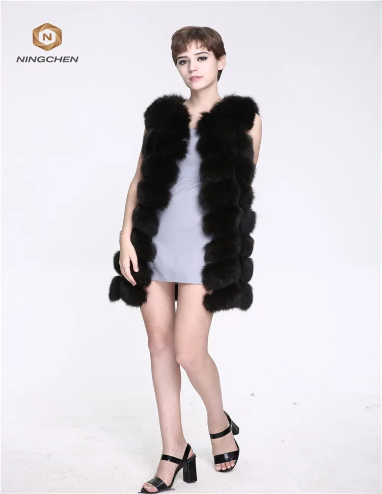 Newest design popular real fox fur woman winter jacket Blue Fox Fur Overcoat Jacket Women Genuine Fur Coat