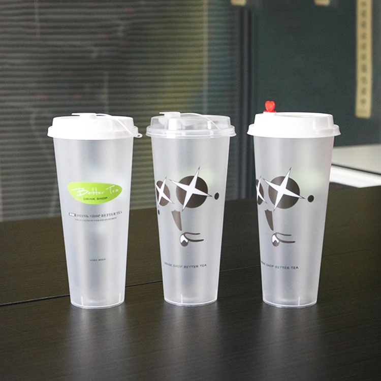 
Custom Design Eco Friendly Plastic Takeaway Bubble Tea Coffee Cup 