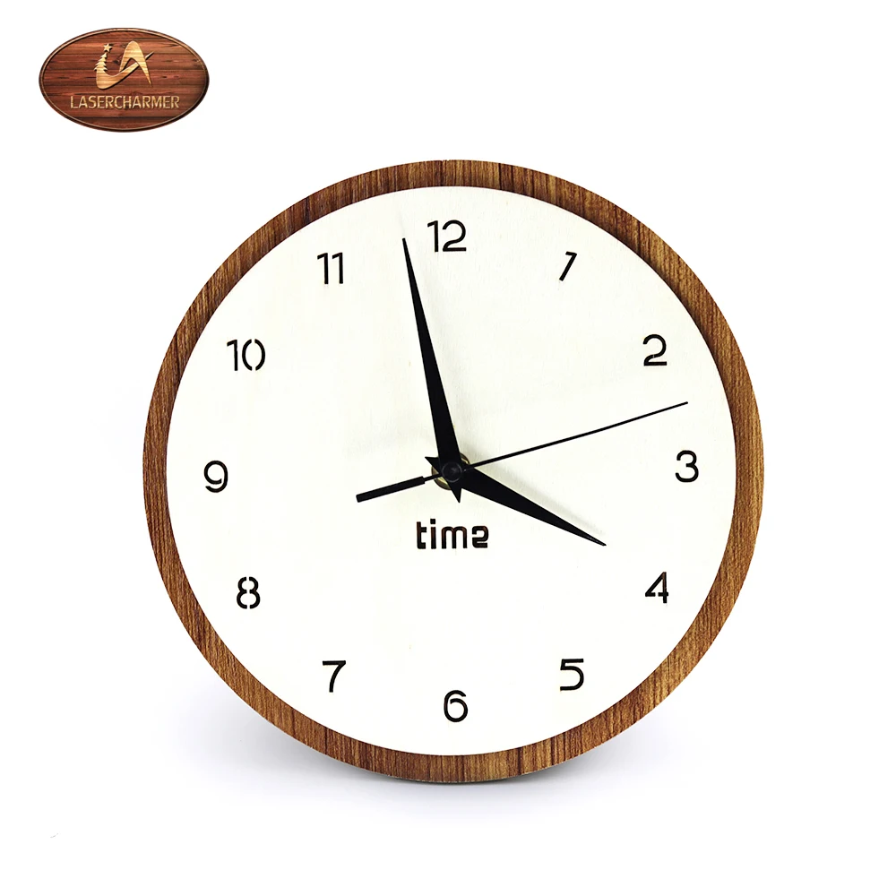 laser cut exquisite garnishry wooden craft circular shape wall clock