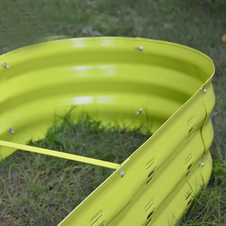 Round durable metal galvanized rectangle flower plant vegetable garden pot seed raised flower pots & planters  bed patio stand