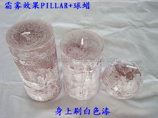 Allite home decorative private label paraffin frosted scented pillar candle