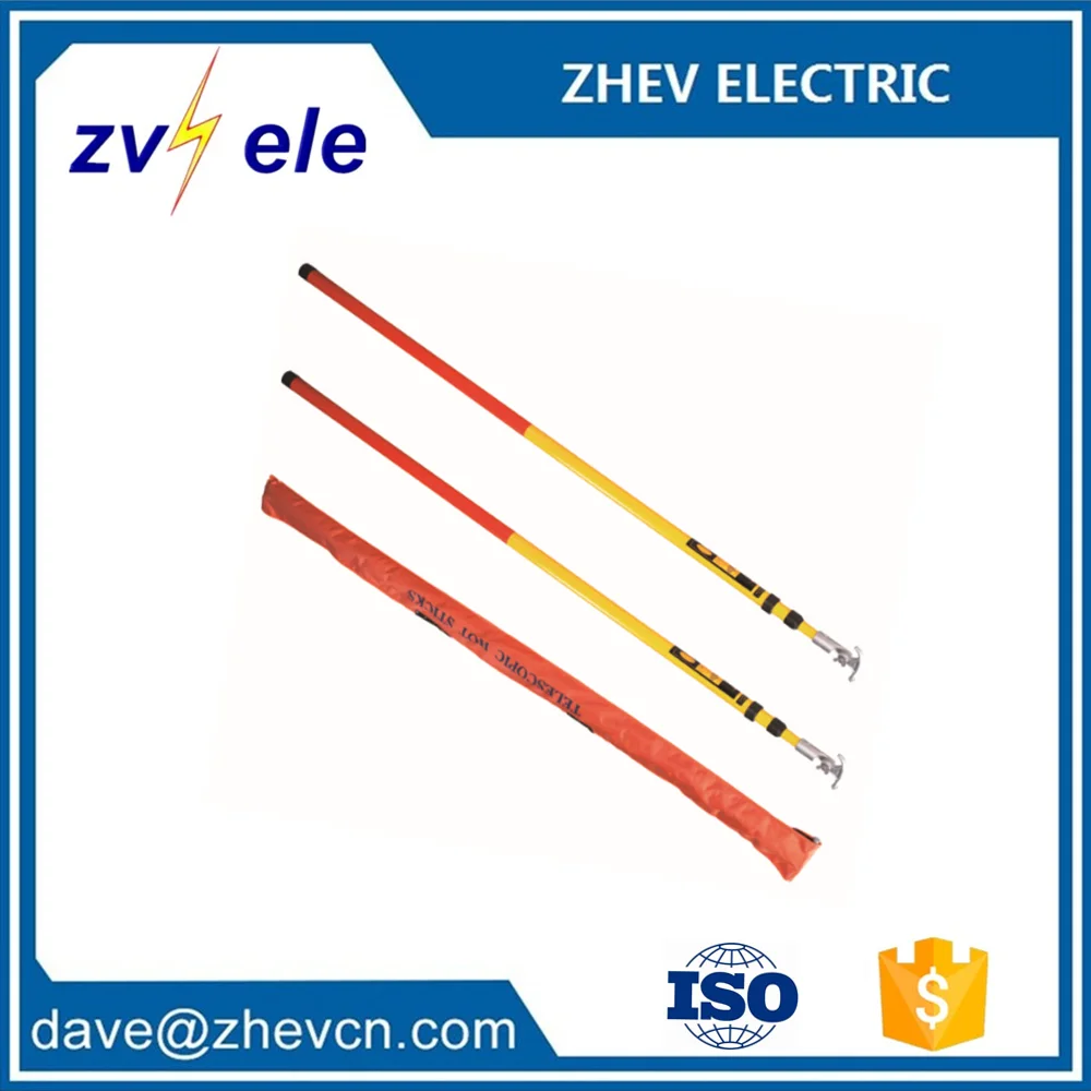 Adjustable Link 6M Hot Stick With Fiberglass Hook 35KV