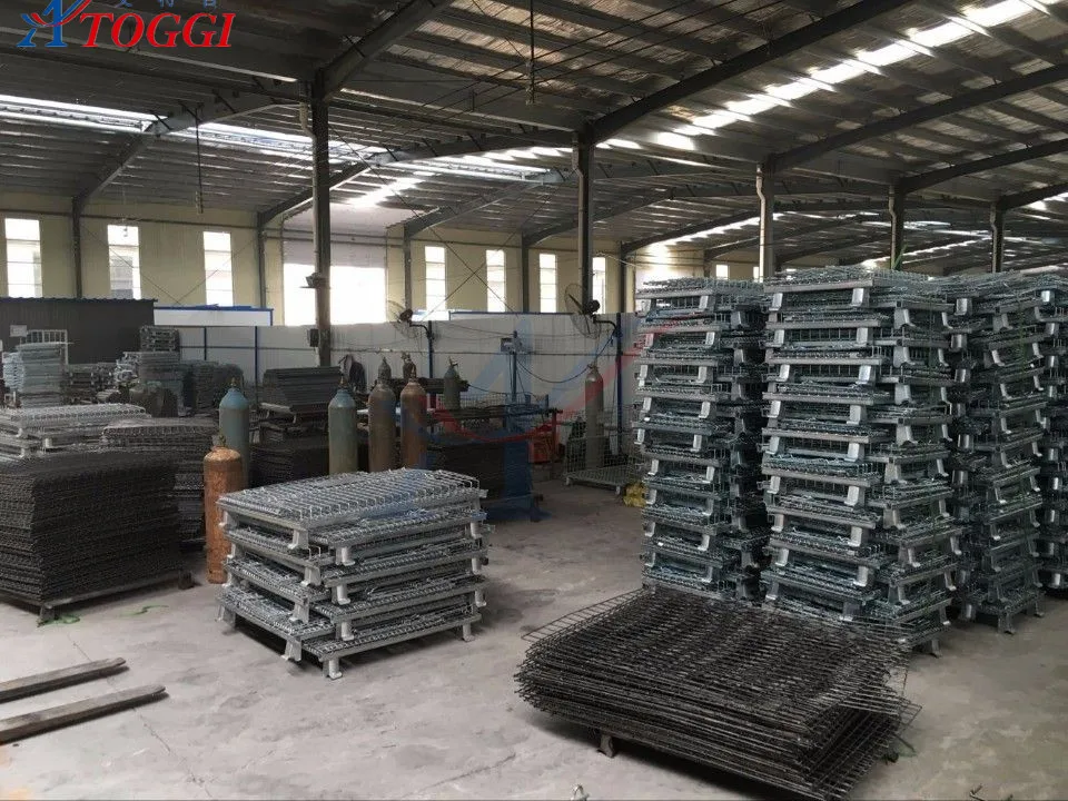 Металлическая складная оцинкованная стальная корзина для поддонов, сетчатый роликовый контейнер