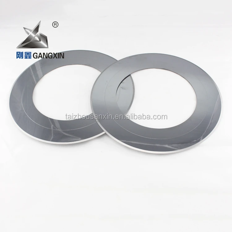 Gangxin Brand tungsten carbide round paper cutter cutting knife/blade for paper cutting machine sanxin