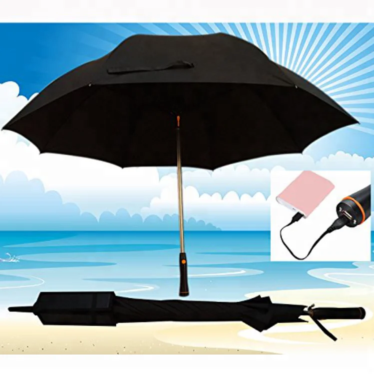 Rechargeable 1 Quantity A Solar Powered Charging Sun USB Recharge Fan Umbrella