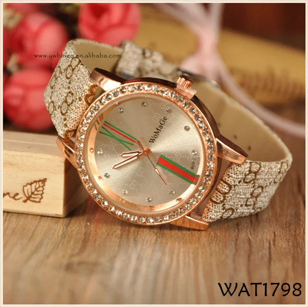 Vintage Ladies Woldman Rhinestone Watch mirror face led watch WAT1798