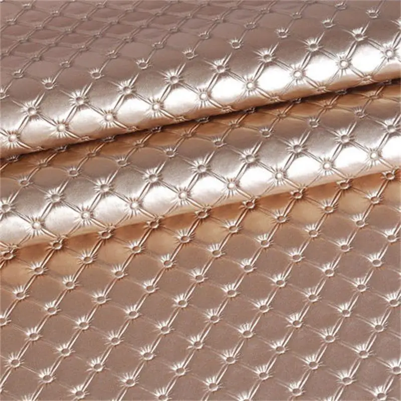 Fashion Fancy shining metallic pu Synthetic leather Stiff Fancy Leather Upholstery Sofa Fabric Material For Bedside Backdrop