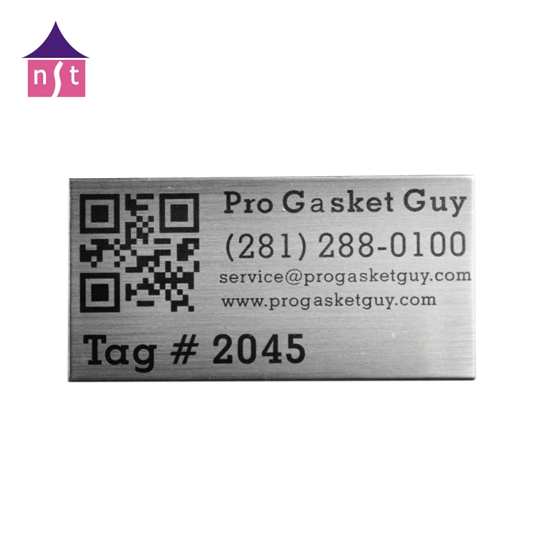 Пользовательская УФ-печать, алюминиевая металлическая этикетка штрих-кода, QR-коды из нержавеющей стали