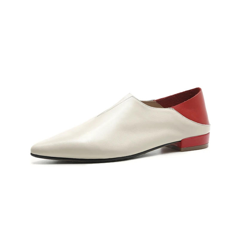 WETKISS Factory Latest High Quality Flat Shoe Loafers Slip On 1 Inch Pointed Toe Flats Fashion Korean Ladies Flat Leather Shoe