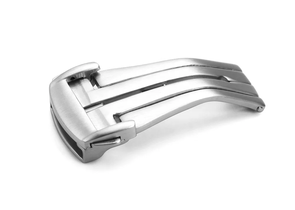 
18mm 20mm Silver 316L Stainless Steel Brushed Deployment Watch Buckle Folding Clasp For Omega Watch Strap Band Buckle 