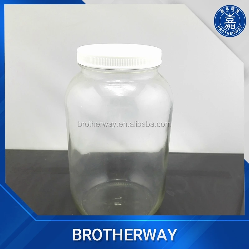 Большой круглый стеклянный контейнер для еды объемом 1 галлон 4 л стеклянная банка пищевых продуктов с пластиковой крышкой в наличии