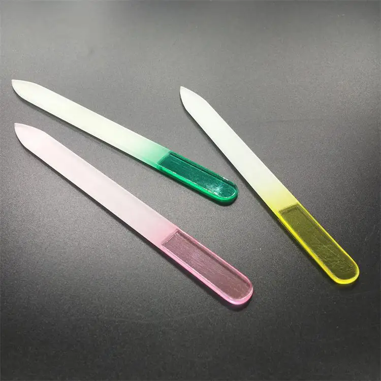 Professional Manicure & Pedicure Different Handle Colors Nail Glass File Personal & Salon Used With Amazing Designs