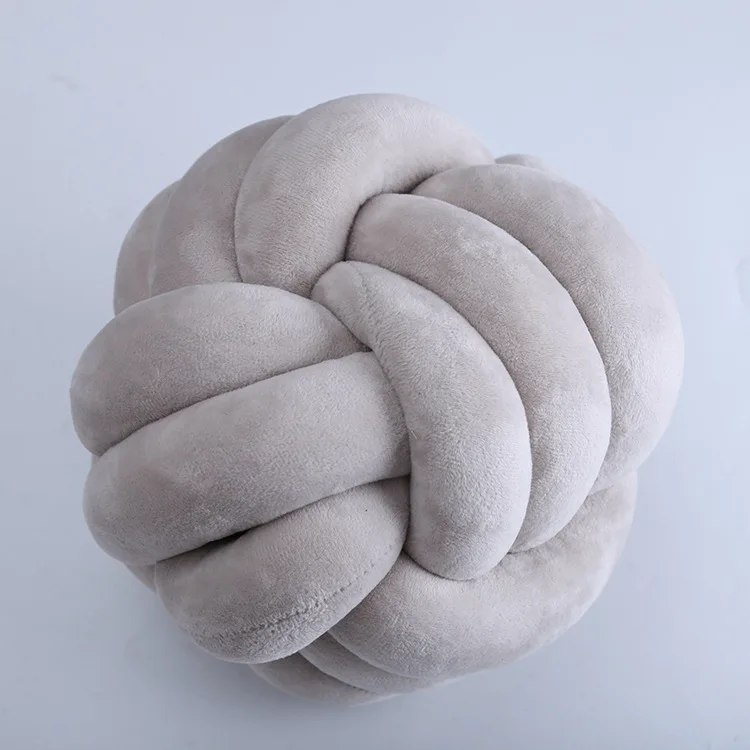 Hot sales 3 tube knot ball soft plush creative designs cushions ball pillow