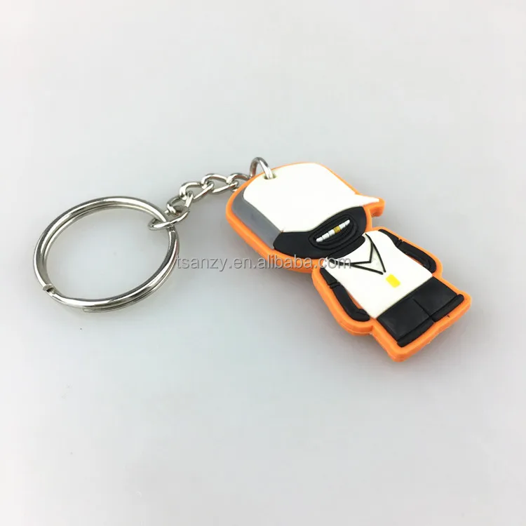 Promotional advertising gift soft PVC Fanta cartoon figure rubber key chains