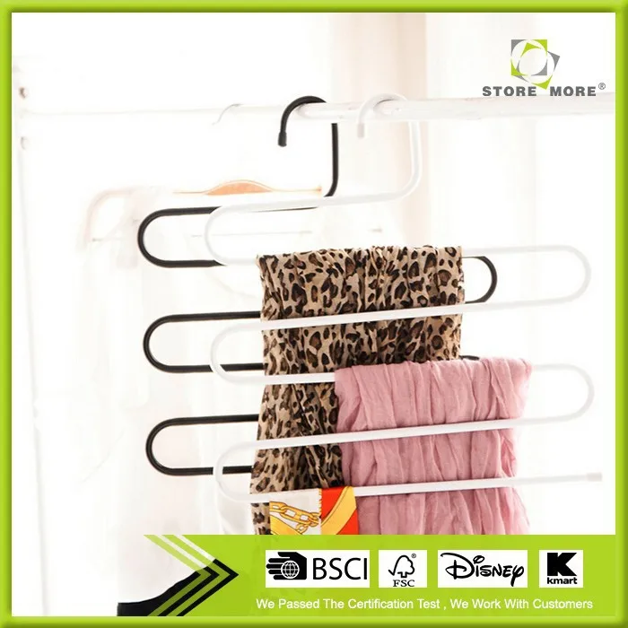 Брюки стойку рамы S типа многослойный хранения штаны вешалка висит шкаф организатор