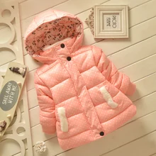 Children s clothing female child crumpled coat winter outerwear child thickening cotton padded jacket baby winter