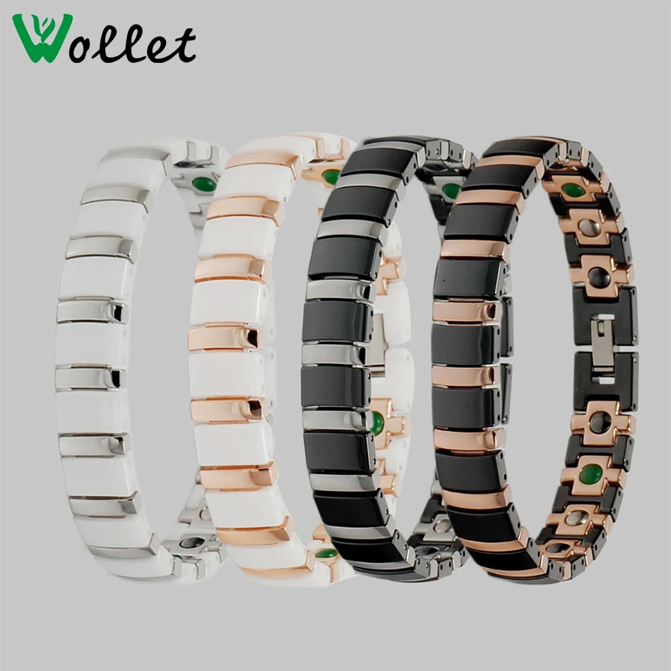 Wollet Hot sell Healthy Bio Germanium Ceramic Energy Magnetic Bracelet