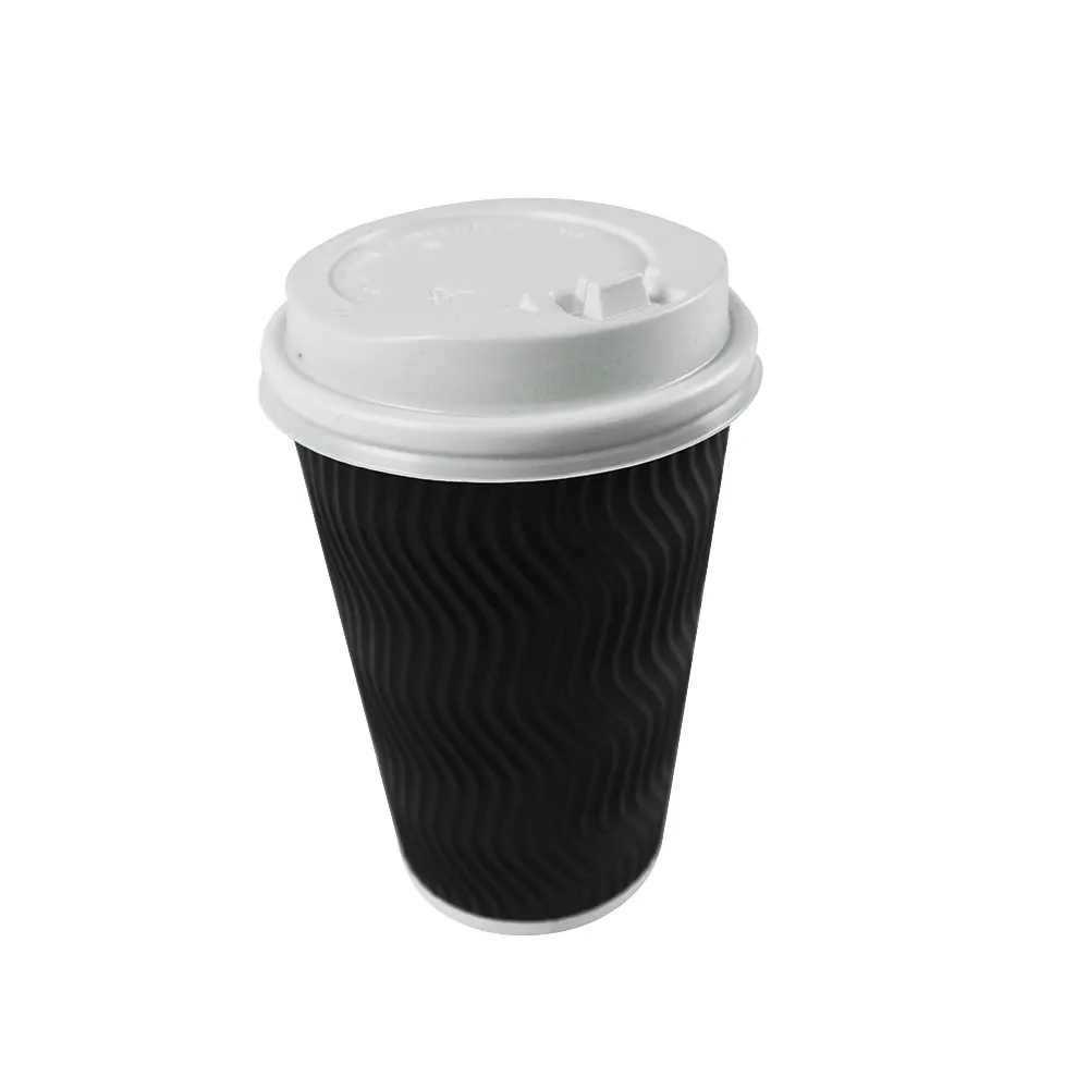 4oz 8oz 12oz 16oz Ripple Wall Paper Coffee Cup Custom Cardboard Cups for Vending Machines