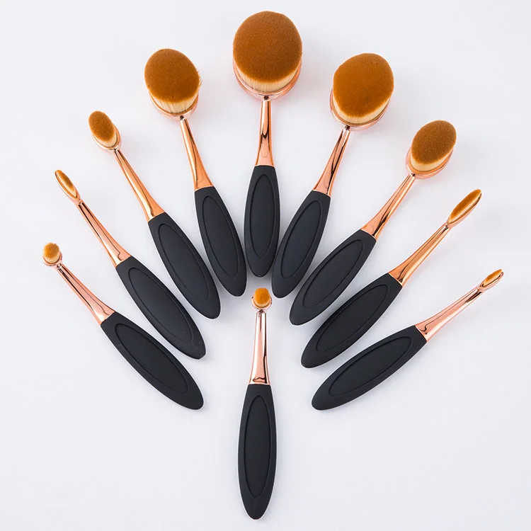 10 шт., овальные зубные щётки для макияжа