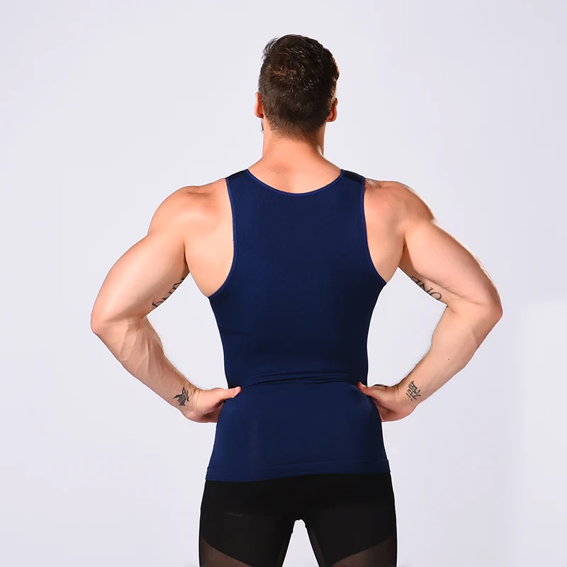 Тренировочный утягивающий жилет Топ для мужчин для фитнеса корректор фигуры корсет Мужская корректирующая одежда майка