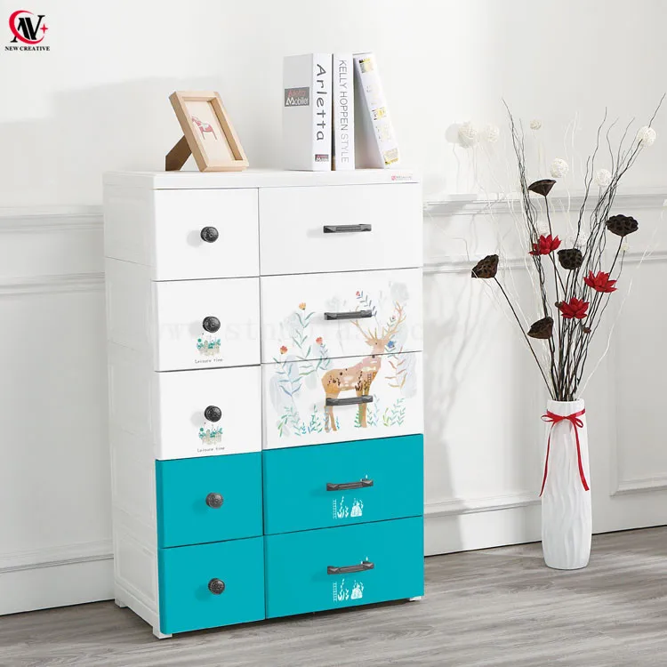 67*38*105CM 5-layer 10 drawers plastic New Cupboard Cabinet Furniture Storage Unit Living Room