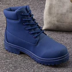 Outdoor Leather Hiking Shoes Ankle Pure Yellow Winter Leisure Casual Boots