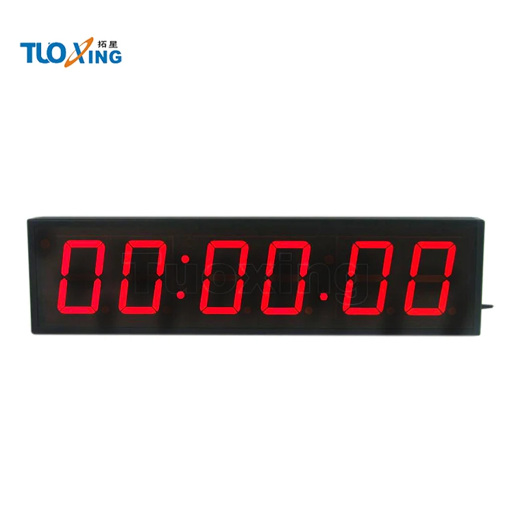 Indoor 5 inch 6 digit led digital clock display wall clock