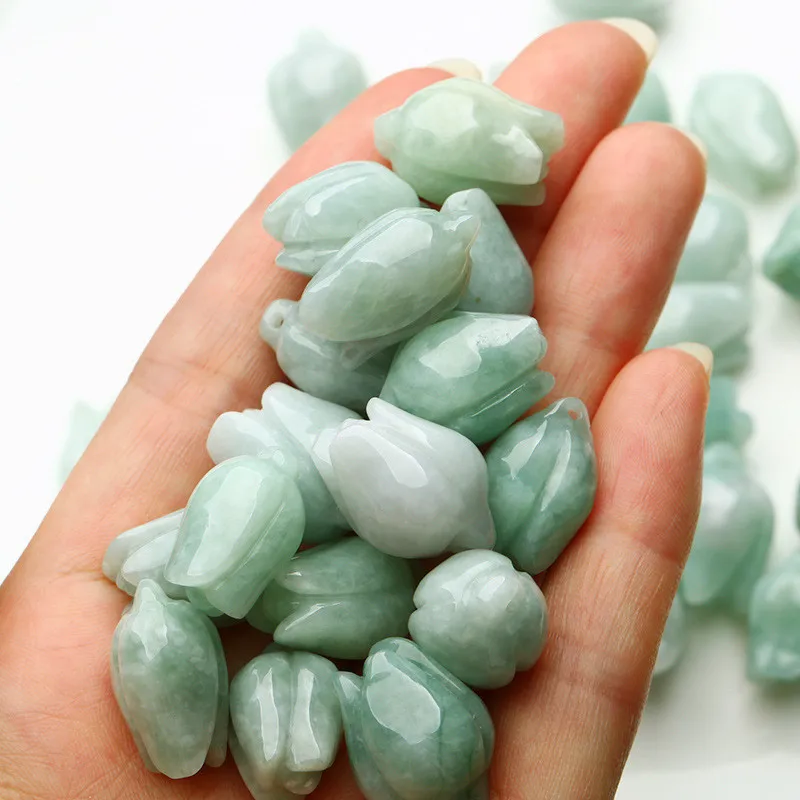  Natural A Grade Green Burmese Jade Stone Beads jadeite Loose For jewelry making Hairpins Bag Chains Making