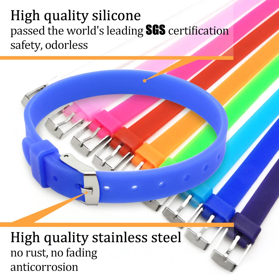 Wholesale 8mm Custom Wristband Bracelets Colorful Silicone Wristband Bracelet For Slide Charms